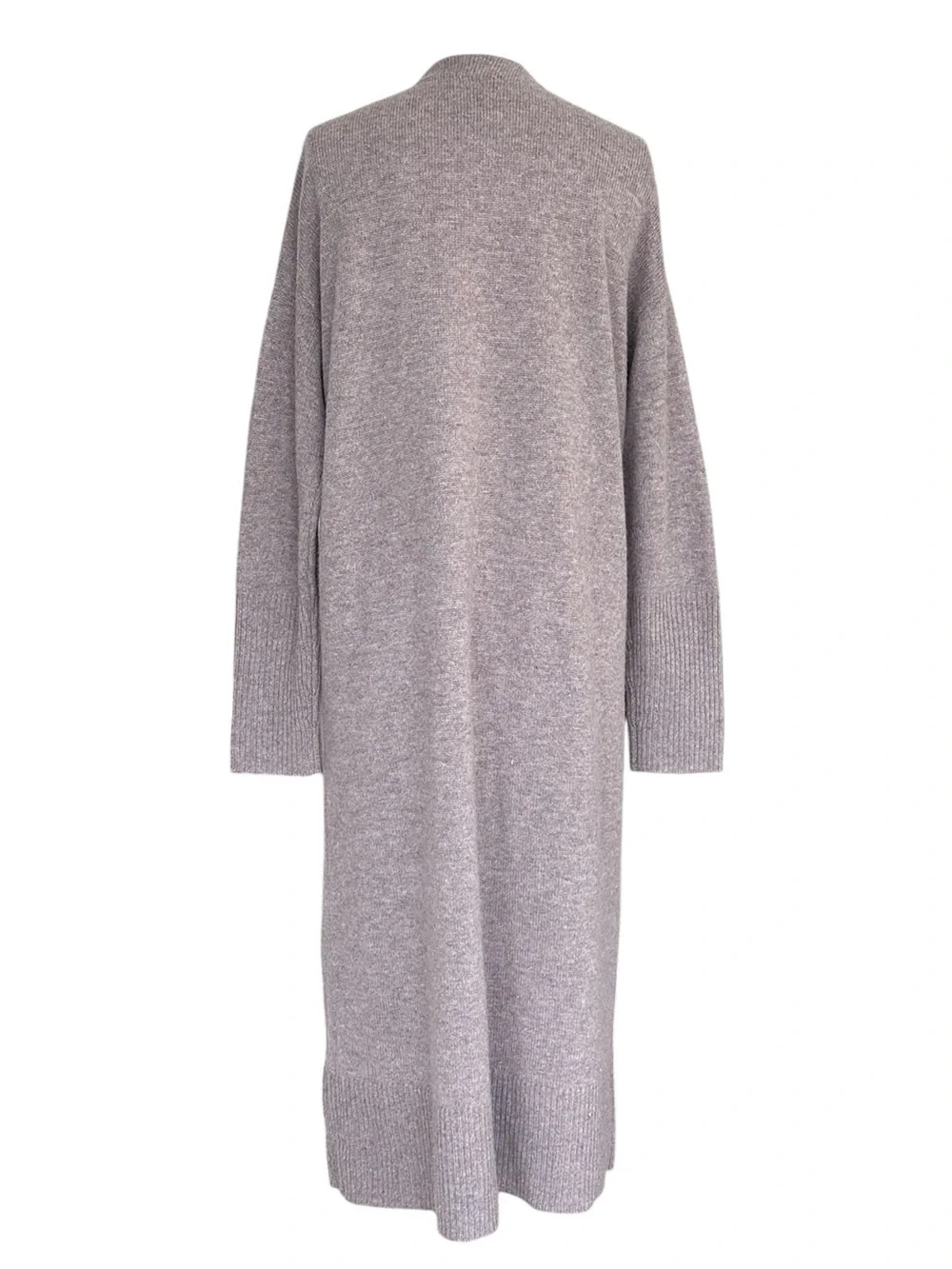 Halogen Women's Wool Cashmere Blend Duster Longline Cardigan Taupe Neutral Large
